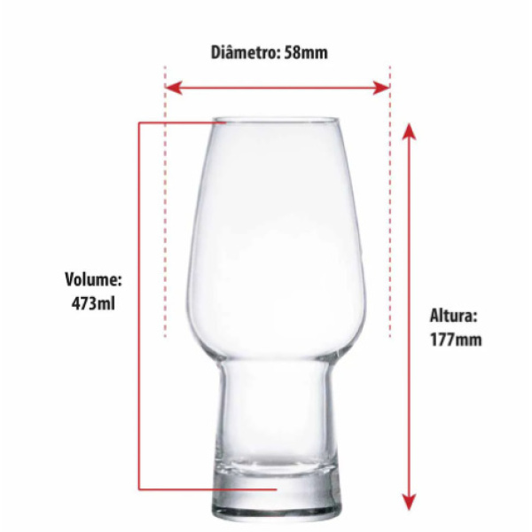 Conjunto 4 Copos de Vidro Atlanta Craft Beer Vidro 473ml - Image 3