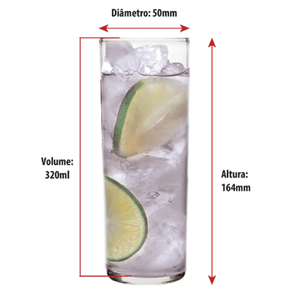 Conjunto 2 Copos de Vidro para Drink  320mL - Image 2