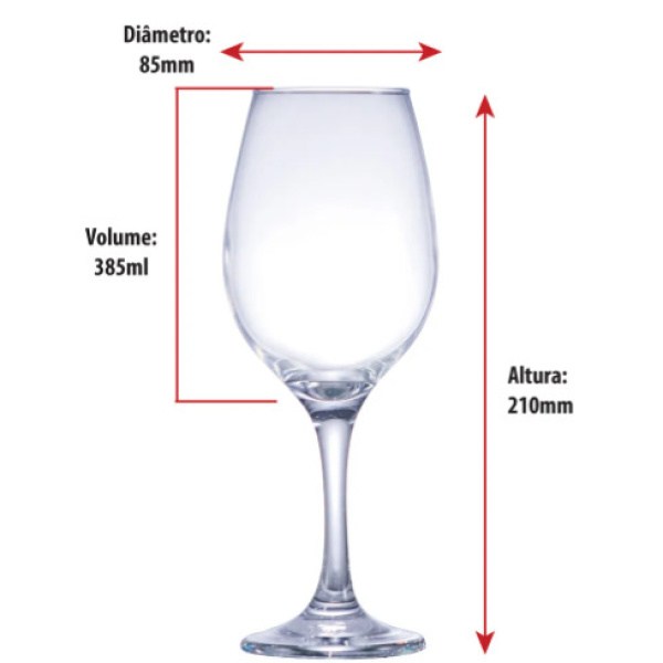 Conjunto 4 Taças de Vidro para Vinho One de Vidro 385ml - Image 3