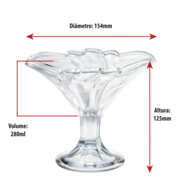 Conjunto 4 Taças de Vidro Sobremesa Deliss M 280ml - Image 3