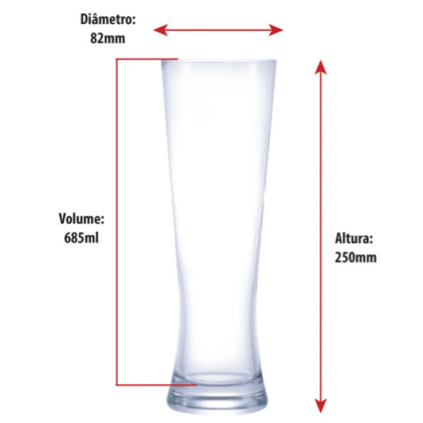 Conjunto 4 Copos de Vidro Weiss Polite Grande para Cerveja 685ml - Image 3
