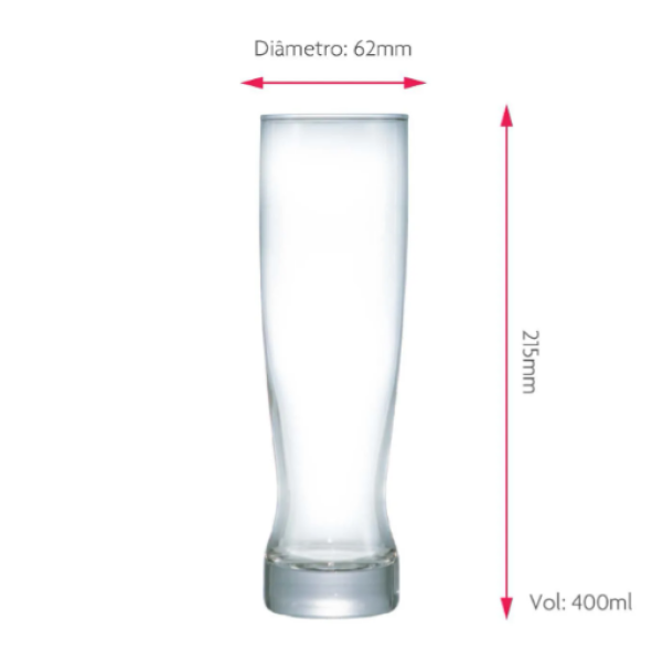 Jogo de Copos de Vidro para Cerveja 400ml - 2 Unidades - Image 2