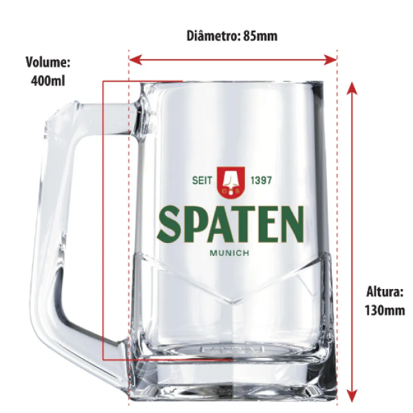 Caneca de Vidro para Cerveja Spaten 400ml - Image 2