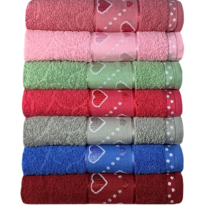 Toalha de Rosto Jacquard 360g/m² - Corações – 100% Algodão