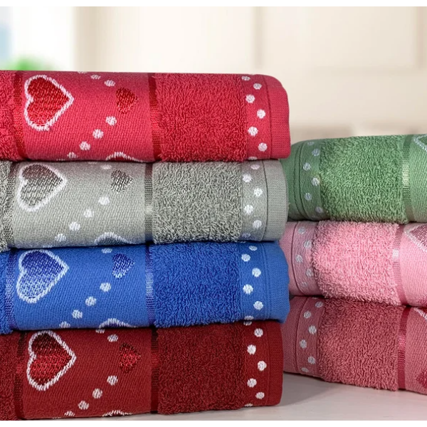 Toalha de Rosto Jacquard 360g/m² - Corações – 100% Algodão - Image 3