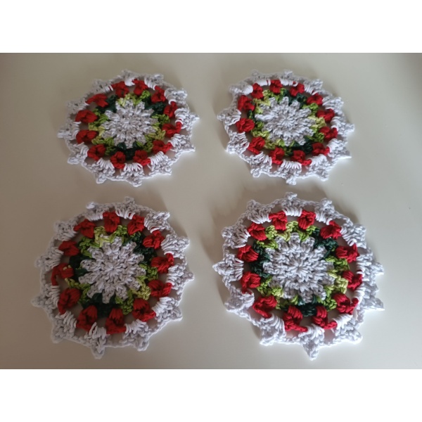 Kit com Seis Porta Copos de Mesa em Crochê Feito a Mão Redondo Decoração Linda - Image 3