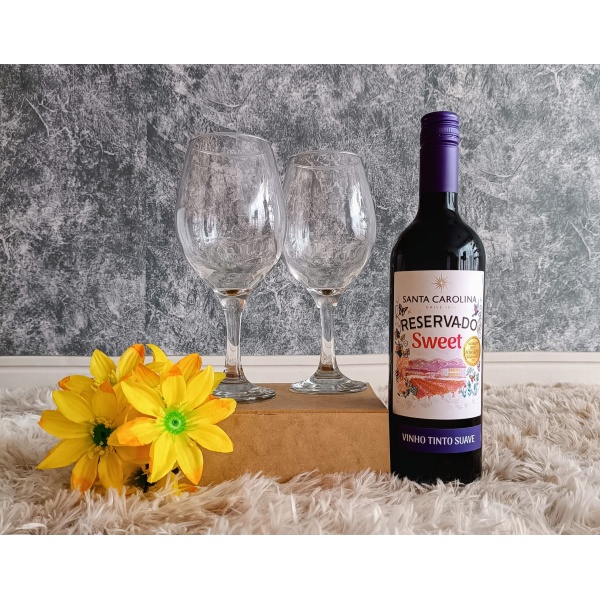 Kit Presente: Contém 2 Taças de Vidro One Bordeaux Para Vinho 600ml + 1 Garrafa Vinho - Image 2