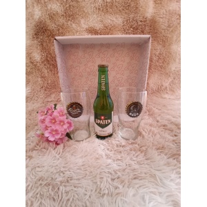 Kit Presente: Contém 2 Copos de Vidro para Cerveja 590ml + 1 Cerveja 355ml