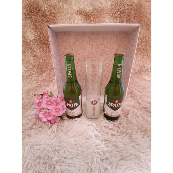 Kit Presente: Contém 1 Copo de Cristal para Cerveja 365mL + 2 Cervejas Long Neck