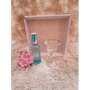 Taça de Vidro Martini com Filete de Ouro para Drink 225ml
