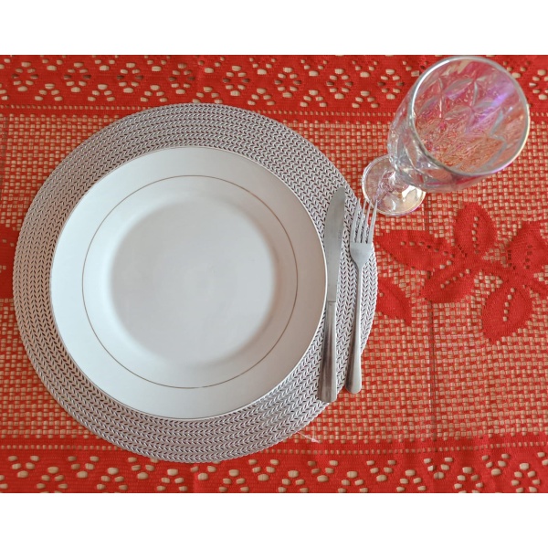 SOUSPLAT DE MESA - Jogo Americano Redondo Mesa Posta Sousplat Cozinha 38cm Prata - Image 2