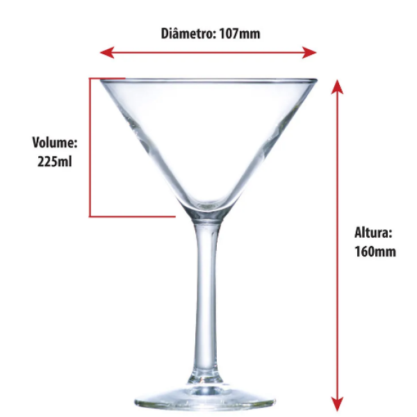 1 Taça de Vidro Martini para Drink 225ml - Image 2