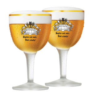 Jogo de Taças de Cristal Filete de Ouro para Cerveja  415ml - 2 unidades