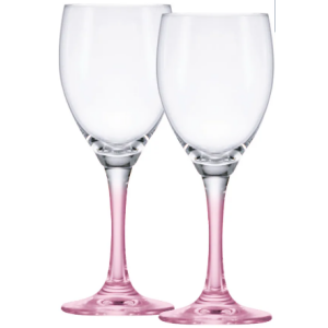 Jogo de Taças de Cristal Rosê para Vinho  255 ML - 2 Unidades