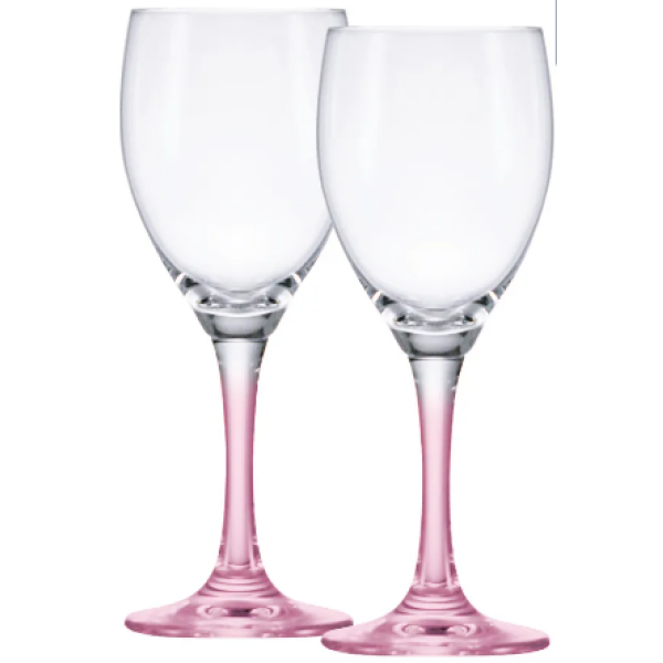 Jogo de Taças de Cristal Rosê para Vinho  255 ML - 2 Unidades