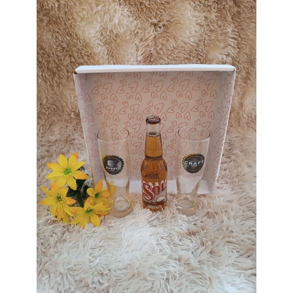 Kit Presente: Contém 2 Copos de Vidro para Cerveja 400ml + 1 Cerveja Long Neck - Image 3