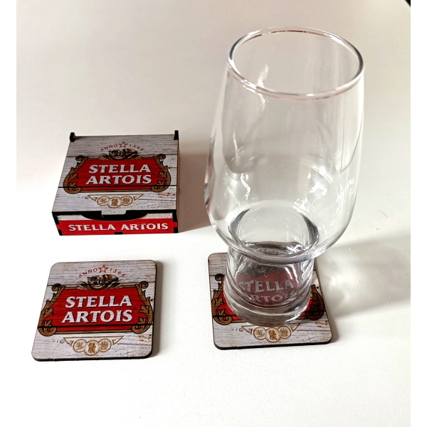 Jogo Porta Copos em MDF Stella Artois | 06 Unidades - Image 2