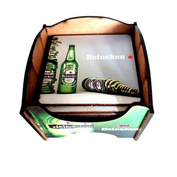 Jogo Porta Copos em MDF Heineken | 06 Unidades - Image 3