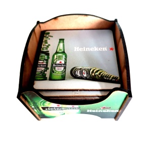 Jogo Porta Copos em MDF Heineken | 06 Unidades