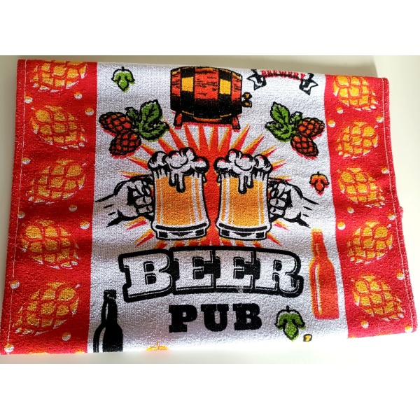 Kit Presente: Contém 2 Copos de Vidro Atlanta Craft Beer Vidro 473ml + 1 Pano de Copa Felpudo Grande (40cmx60cm) estampa sortida +  1 Porta Copos em MDF com Suporte e 04 Unidades na Cor Tabaco - Image 4