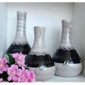 Trio de Vaso Médio Cerâmica