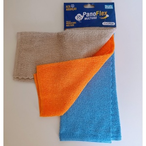 Kit 3 Panos de Microfibra 30x30cm Cores Limpeza ou Pia