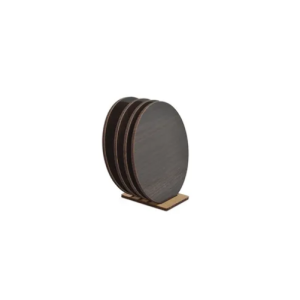 Porta Copos em MDF com Suporte e 12 Unidades  na Cor Tabaco
