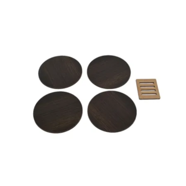 Porta Copos em MDF com Suporte e 12 Unidades  na Cor Tabaco - Image 3