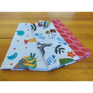 Kit Presente: Pano de Copa Felpudo Estampado | Kit com 10 unidades 40cmx60cm - Grande