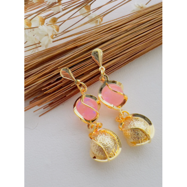 Brinco Folheado a Ouro Rosa